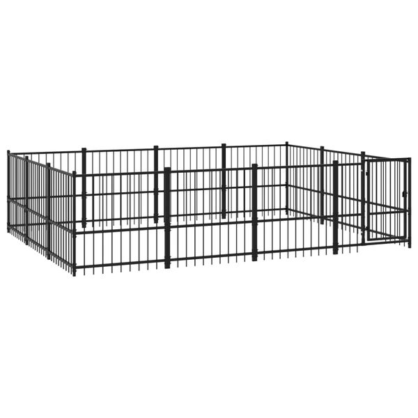 vidaXL Dog Kennel Black Powder-coated steel 125.3 sq ft Durable