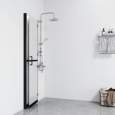 vidaXL Foldable Walk-in Shower Wall Frosted ESG Glass 27.6"x74.8"