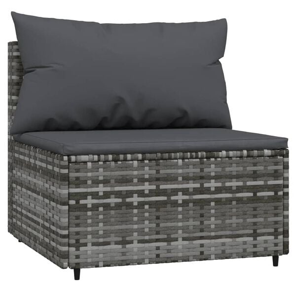 vidaXL Patio Middle Sofa Grey