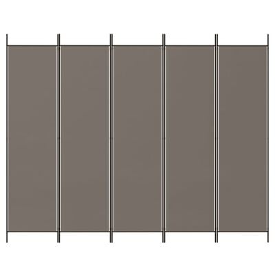 vidaXL 5-Panel Room Divider Anthracite 98.4"x78.7" Fabric