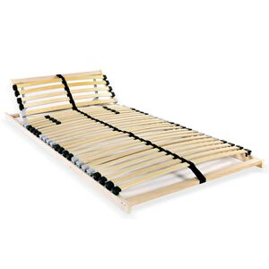 vidaXL Bed Slatted Base Natural Wood Solid Beech Wood 27.6x78.7 in