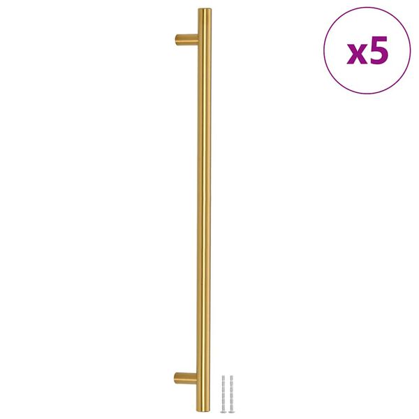 vidaXL Cabinet Handle Set of 5 Gold Stainless steel Medium