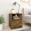 vidaXL Nightstand Set of 2 Smoked Oak Engineered wood Medium Storage