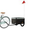 vidaXL Bike Trailer Black and Grey 66.1 lb Iron