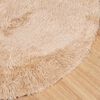 vidaXL Shaggy Rug Beige Polyester 94.5 x 94.5 in Foldable Shaggy Rug