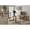 vidaXL Living Room Furniture Set Brown and Black Solid Acacia Wood and Steel