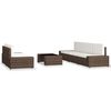 vidaXL Garden Lounge Set Brown and Cream White