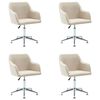 vidaXL Swivel Dining Chairs 4 pcs Cream Fabric