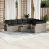 vidaXL Garden Sofa Set Light Grey PE Rattan Large Modular