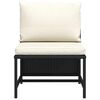 vidaXL Middle Sofa Black PE rattan, powder-coated steel Medium Modular