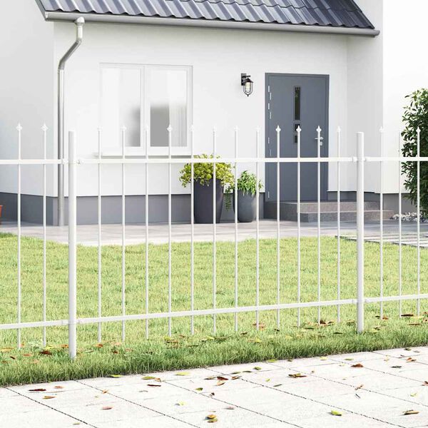 vidaXL Garden Fence White 15.3 x 0.8 m Powder-coated steel