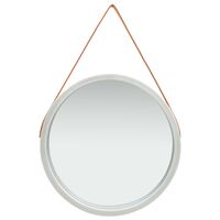 vidaXL Wall Mirror with Strap 23.6" Silver