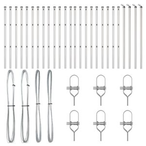 vidaXL Fence Post Other 26 pcs Grey 1.26 x 1.26 x 39.37 in Steel