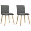 vidaXL Dining Chair Set of 2 Dark Grey