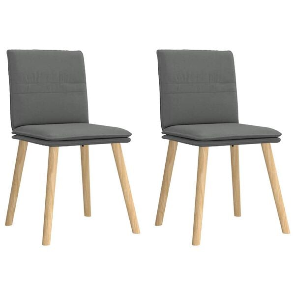 vidaXL Dining Chair Set of 2 Dark Grey