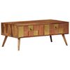 vidaXL Coffee Table Honey Solid Wood 39.4x19.7x15.4 in Decorative Inlays