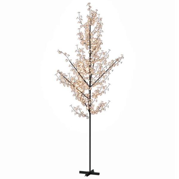 vidaXL LED Tree Warm White Steel, Plastic Large Height-Adjustable