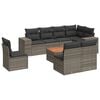 vidaXL Garden Sofa Set Grey PE rattan Large Modular Garden Sofa Set