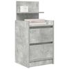 vidaXL Bedside Cabinet Set of 2 Concrete Gray Engineered Wood Compact