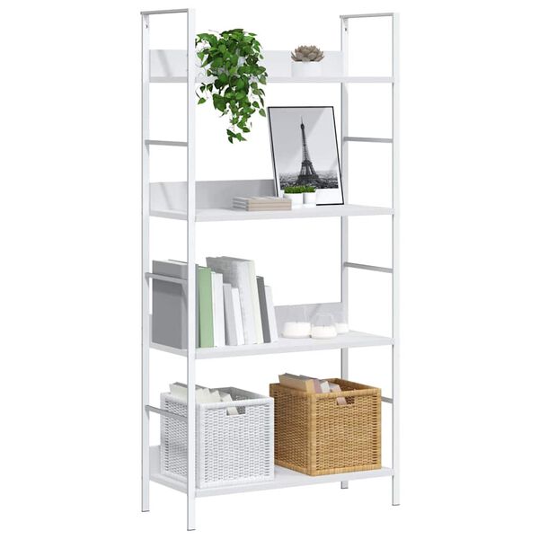 vidaXL Shelf Cabinet White Engineered wood Medium Bookshelf