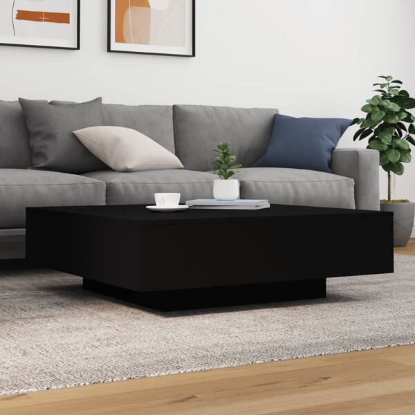 vidaXL Coffee Table Black Engineered wood Low Coffee Table Coffee Table