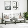vidaXL Daybed With Trundle Black Steel Queen Expandable