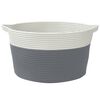 vidaXL Storage Basket Grey and White 100% Cotton 15.7 x 9.8 in Foldable