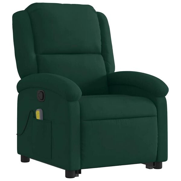 vidaXL Stand Up Massage Recliner Chair Dark Green