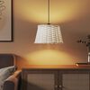 vidaXL Ceiling Lamp Shade White Wicker, iron Medium Decorative Inlays