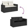 vidaXL Garden Sofa Set Black PE Rattan Large Water-resistant Materials
