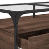 vidaXL Coffee Table Brown Oak Engineered wood, Steel, Glass Medium