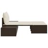 vidaXL Double Sun Lounger Brown, Cream White