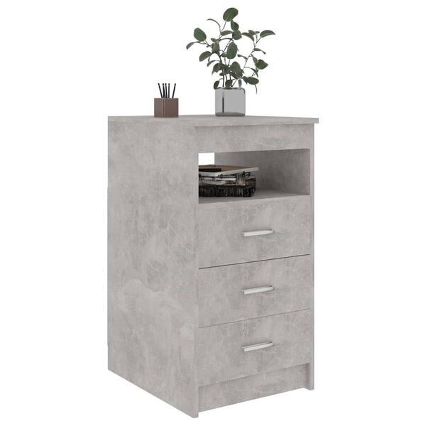 vidaXL Drawer Cabinet Concrete Grey Engineered Wood Compact