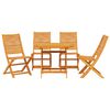 vidaXL Garden Dining Set Folding 5 pcs Brown solid acacia wood
