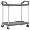 vidaXL 2-Tier Trolley Gray 39"x19.7"x38.2" Aluminum
