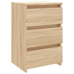 vidaXL Bed Cabinet Sonoma oak Engineered wood Bed Cabinet Rectangular