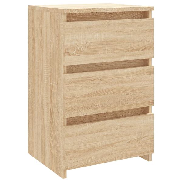 vidaXL Bed Cabinet Sonoma oak Engineered wood Bed Cabinet Rectangular