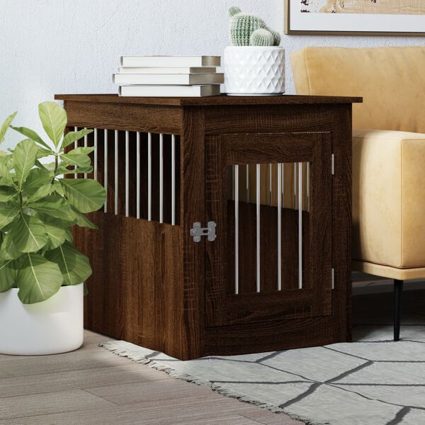 vidaXL Dog Crate Furniture Brown Oak Engineered wood and steel