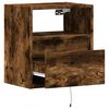 vidaXL Wall-mounted Bedside Cabinet Smoked Oak Engineered wood Compact
