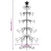 vidaXL Metal Christmas Tree black 59.06 in Powder-coated Steel