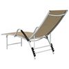 vidaXL Sun Lounger Cream Aluminum Extra High Adjustable Armrests