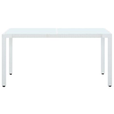 vidaXL Patio Table White 59.1"x35.4"x29.5" Poly Rattan