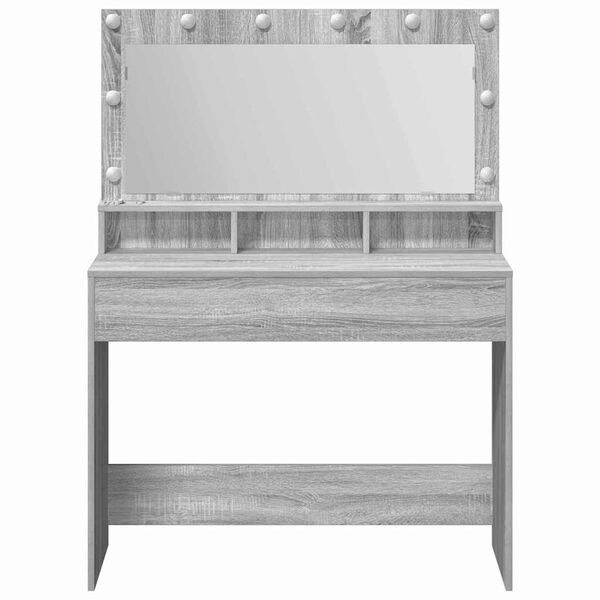 vidaXL Dressing Table with Shelf Grey Sonoma 39.37 x 16.14 x 53.15 in