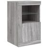 vidaXL Side Cabinet Set of 2 Grey Sonoma Engineered wood, Glass Standard