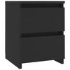vidaXL Bedside Cabinet Set of 2 Black Engineered wood 11.8x11.8x15.7 in