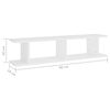 vidaXL Wall Shelf Set of 2 White Engineered wood Medium Wall Shelf