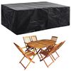 vidaXL Garden Furniture Cover Set of 2 Black Polyethylene Large
