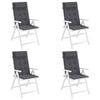vidaXL Highback Chair Cushion Set of 4 Anthracite