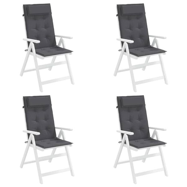 vidaXL Highback Chair Cushion Set of 4 Anthracite