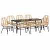 vidaXL Garden Dining Set 9 pcs Brown poly rattan